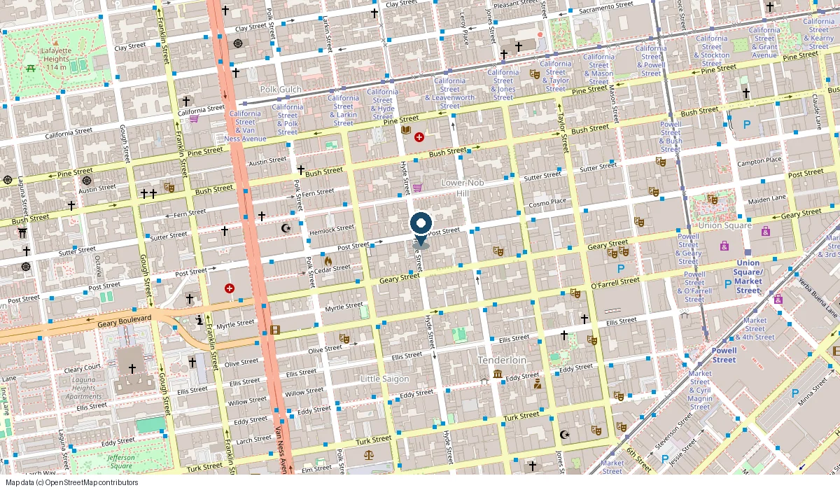 Map showing the location of Ling's Salon